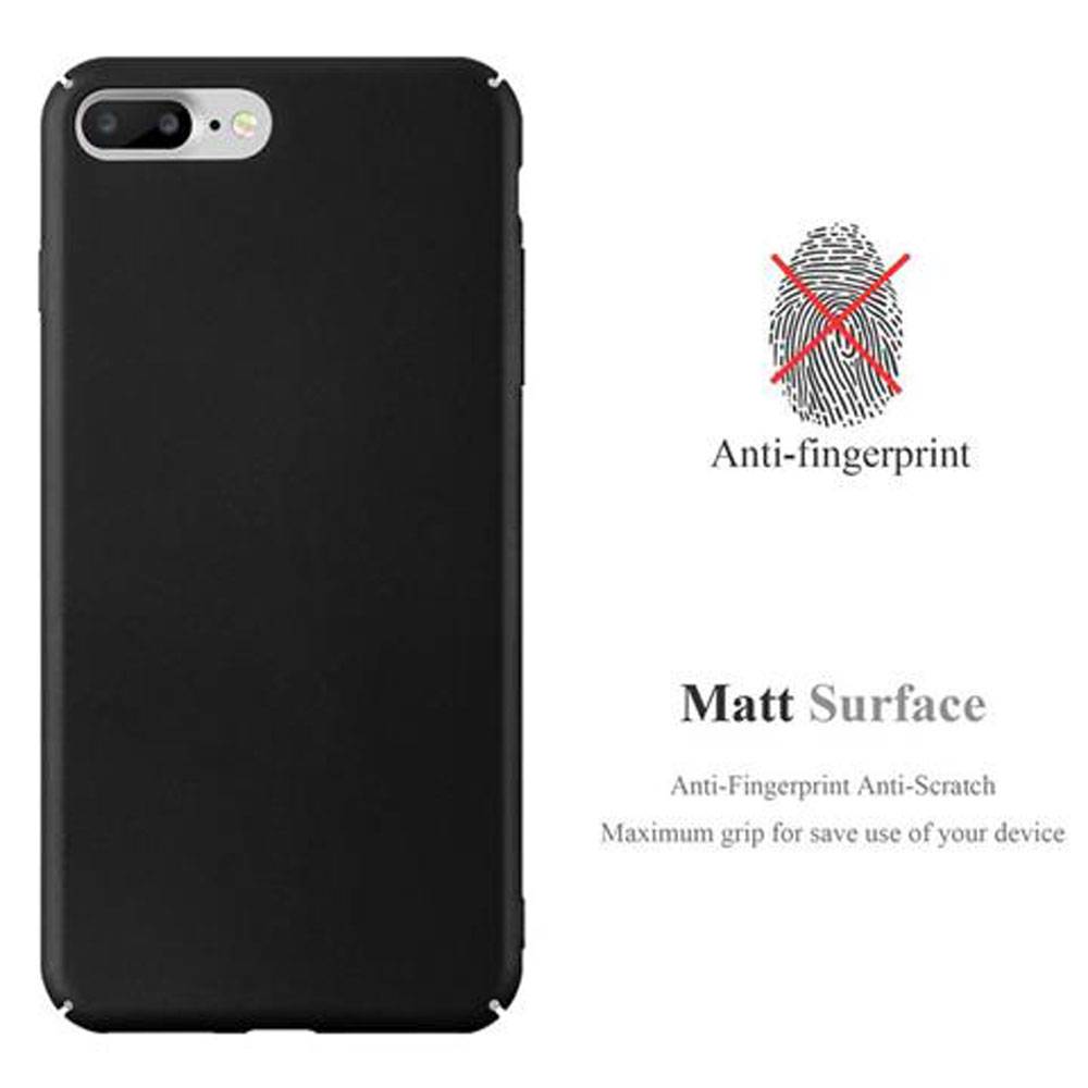 Cadorabo Hülle für Apple iPhone 7 PLUS / 7S PLUS / 8 PLUS Schutzhülle in Schwarz Hard Case Handy Hülle Etui