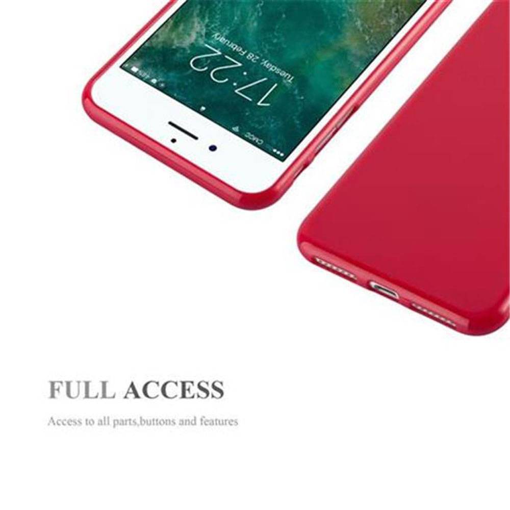 Cadorabo Schutzhülle für Apple iPhone 7 PLUS / 7S PLUS / 8 PLUS Hülle in Rot TPU Etui Hülle Case Cover
