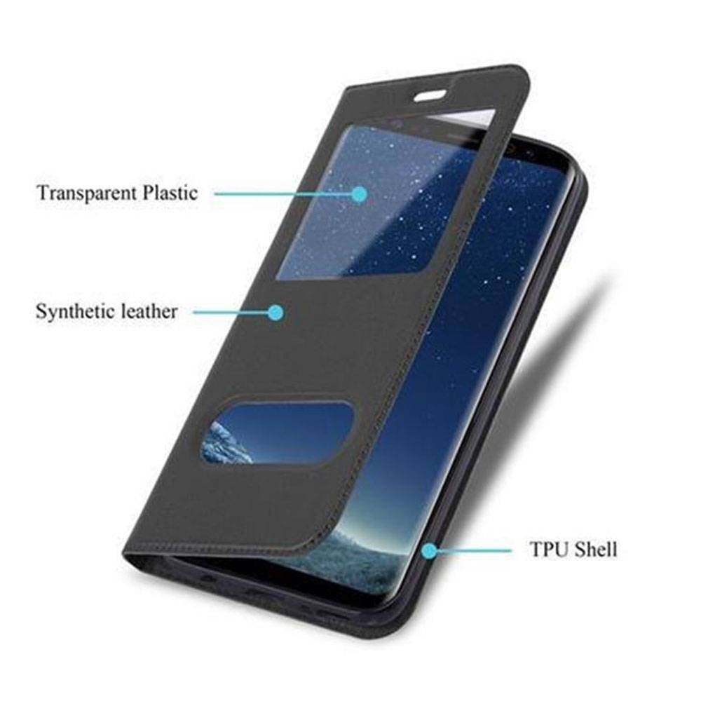 Cadorabo Schutzhülle für Samsung Galaxy S8 Hülle in Schwarz Handyhülle Book Case Cover Etui