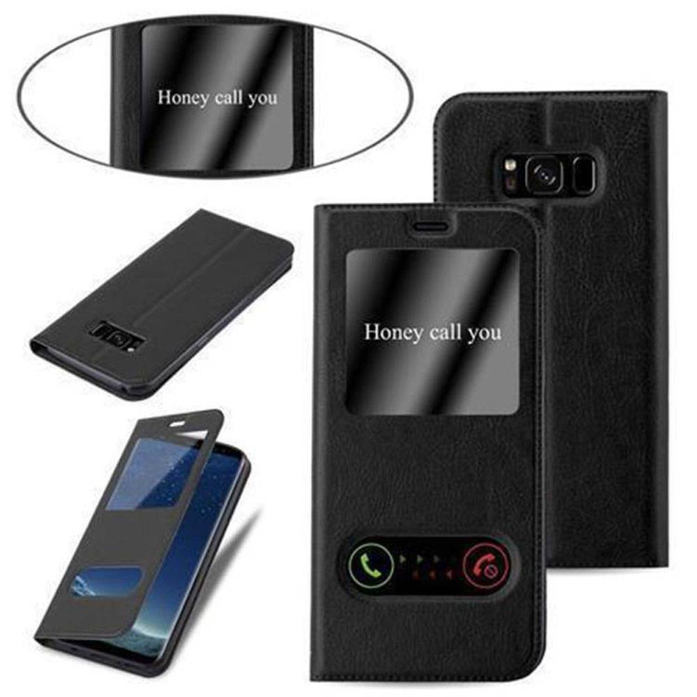 Cadorabo Schutzhülle für Samsung Galaxy S8 Hülle in Schwarz Handyhülle Book Case Cover Etui