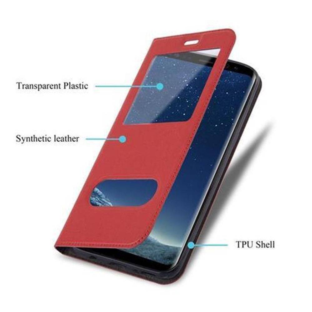 Cadorabo Schutzhülle für Samsung Galaxy S8 PLUS Hülle in Rot Handyhülle Book Case Cover Etui