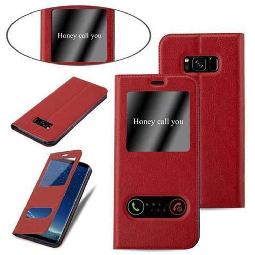 Cadorabo Schutzhülle für Samsung Galaxy S8 PLUS Hülle in Rot Handyhülle Book Case Cover Etui