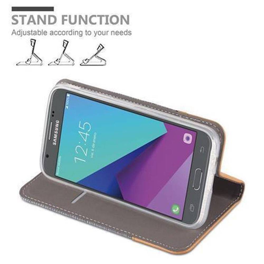 Cadorabo Hülle für Samsung Galaxy J5 2017 US Version Schutzhülle in Grau Handy Hülle Etui Book Case Cover