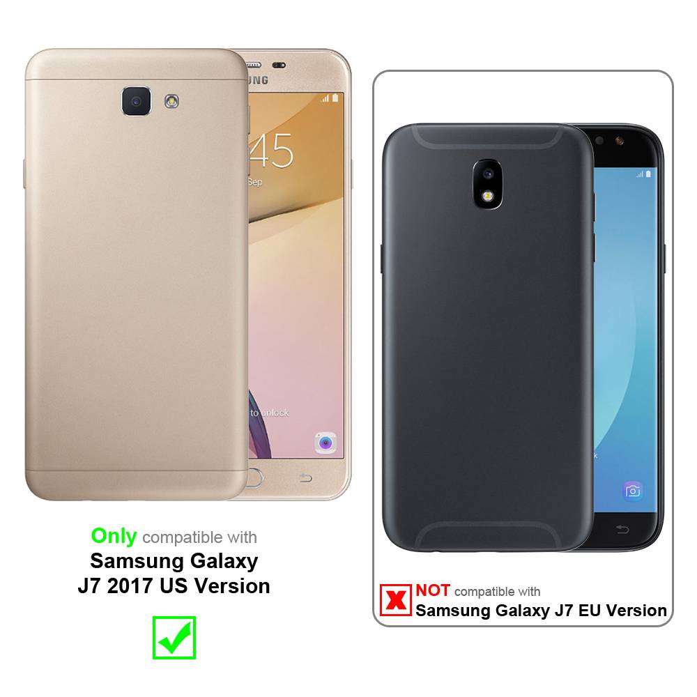 Cadorabo Hülle für Samsung Galaxy J7 2017 US Version Schutzhülle in Blau Handy Hülle Etui Book Case Cover