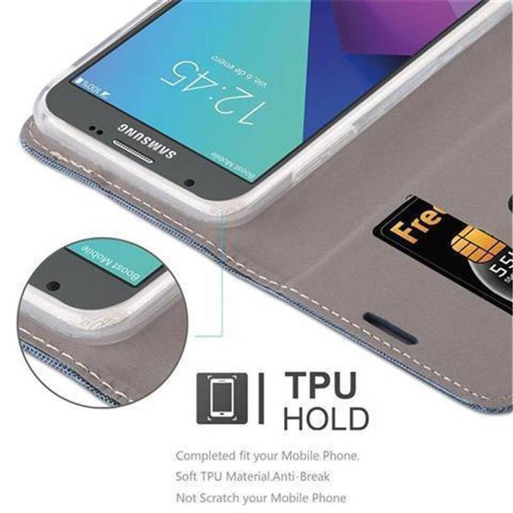 Cadorabo Hülle für Samsung Galaxy J7 2017 US Version Schutzhülle in Blau Handy Hülle Etui Book Case Cover
