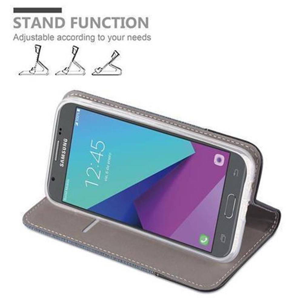 Cadorabo Hülle für Samsung Galaxy J7 2017 US Version Schutzhülle in Blau Handy Hülle Etui Book Case Cover