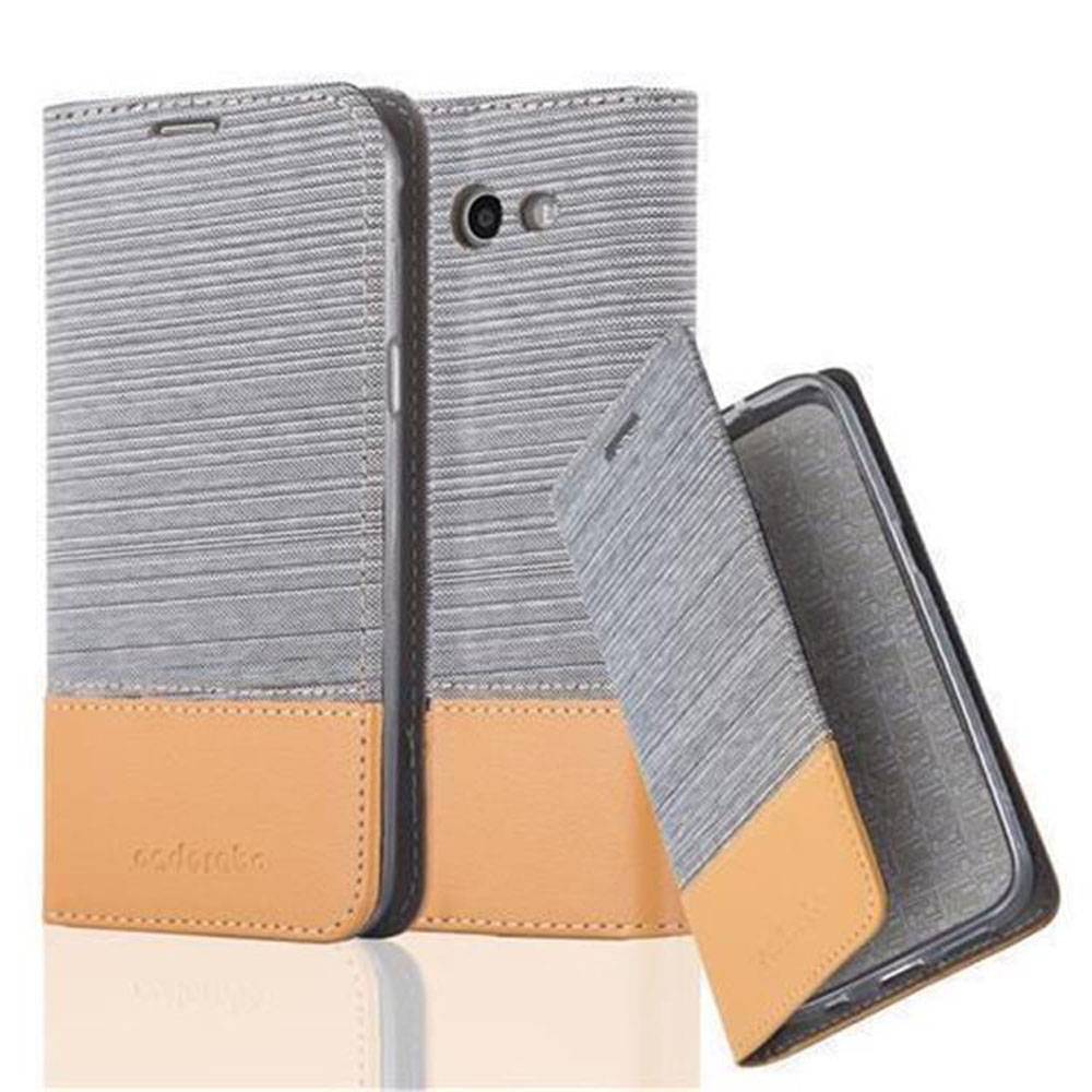 Cadorabo Hülle für Samsung Galaxy J7 2017 US Version Schutzhülle in Grau Handy Hülle Etui Book Case Cover