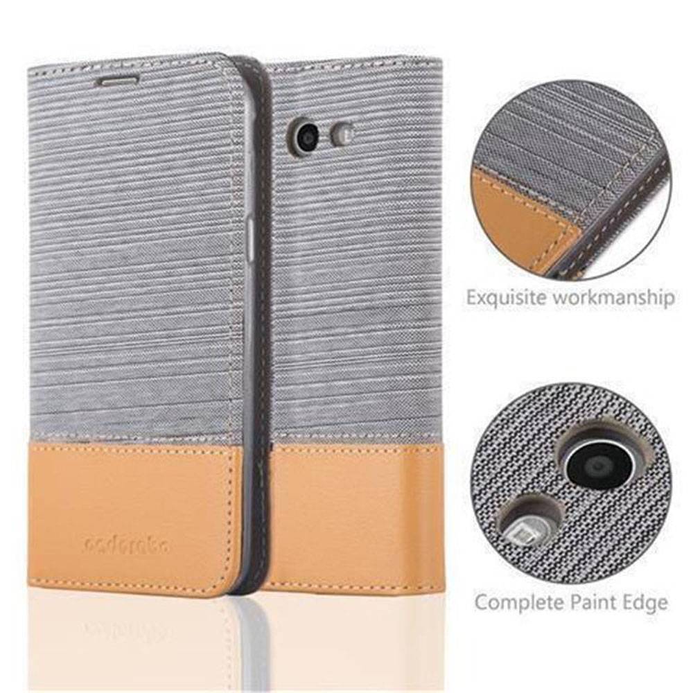 Cadorabo Hülle für Samsung Galaxy J7 2017 US Version Schutzhülle in Grau Handy Hülle Etui Book Case Cover