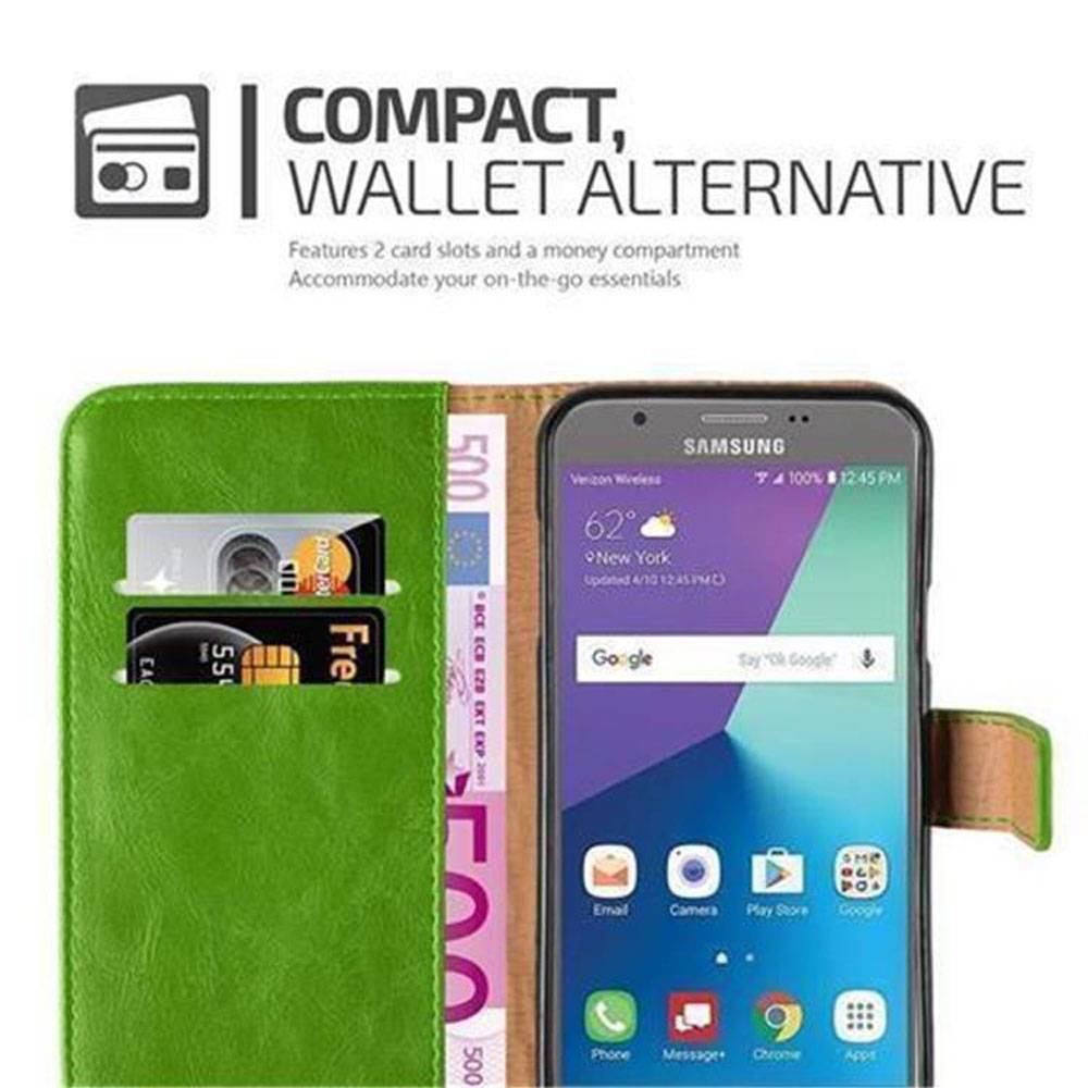 Cadorabo Hülle für Samsung Galaxy J5 2017 US Version Schutzhülle in Grün Handyhülle Book Tasche Case Etui Luxury