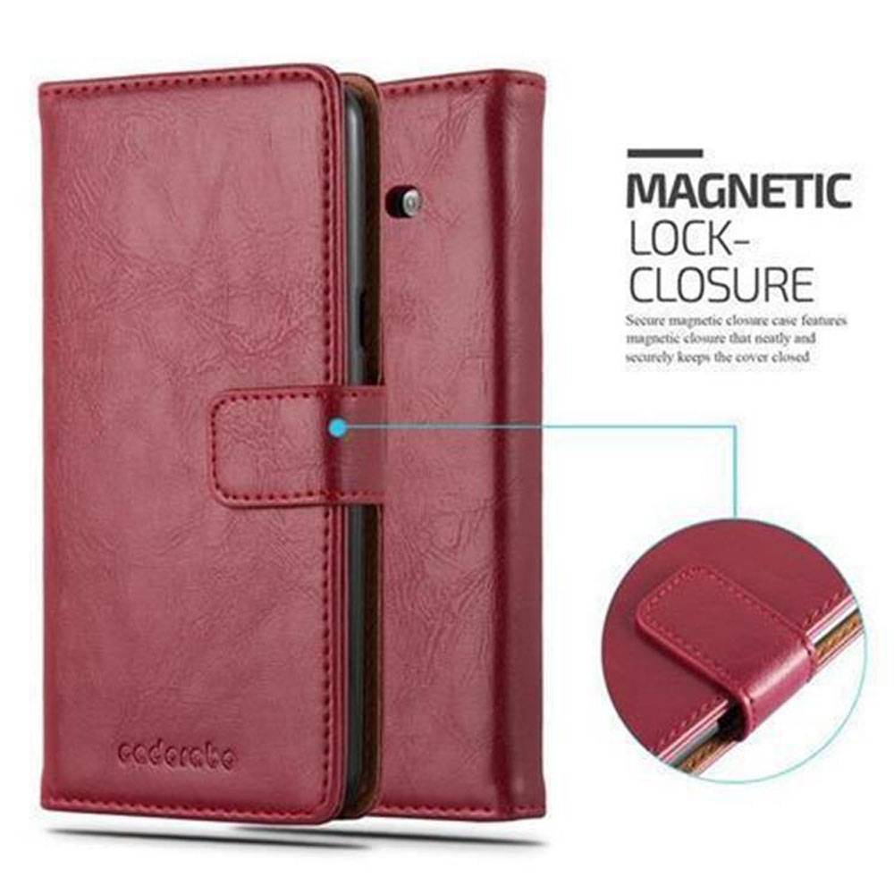Cadorabo Hülle für Samsung Galaxy J5 2017 US Version Schutzhülle in Rot Handyhülle Book Tasche Case Etui Luxury