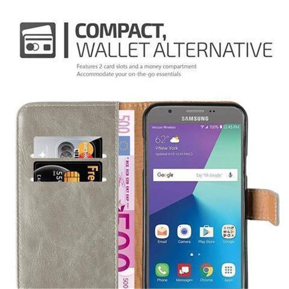 Cadorabo Hülle für Samsung Galaxy J7 2017 US Version Schutzhülle in Braun Handyhülle Book Tasche Case Etui Luxury