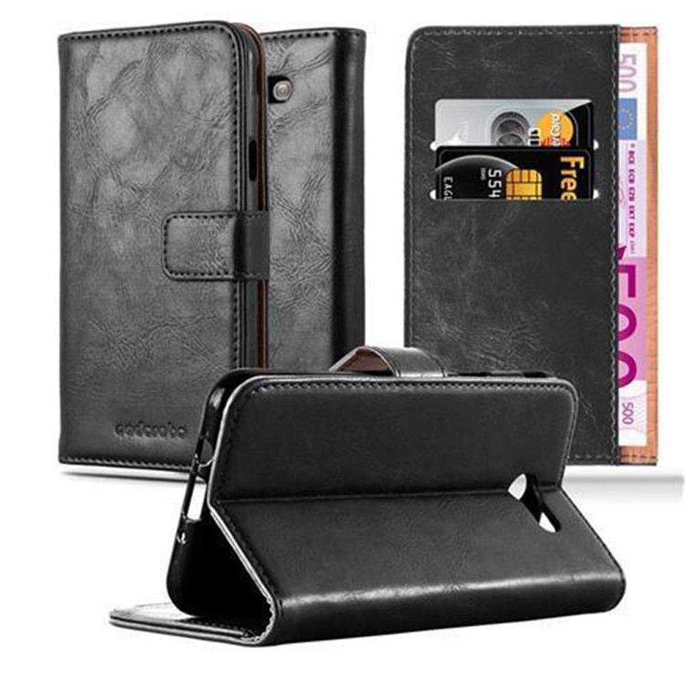Cadorabo Hülle für Samsung Galaxy J7 2017 US Version Schutzhülle in Schwarz Handyhülle Book Tasche Case Etui Luxury