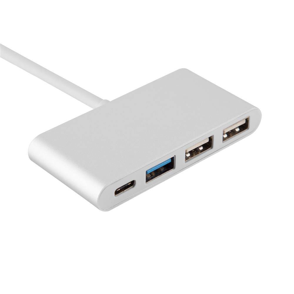 Cadorabo 4-Port USB Multischnittstelle Plug & Play mit USB-C Anschluss, USB-C Ladebuchse, 2 USB 2.0 und USB 3.0 Ports