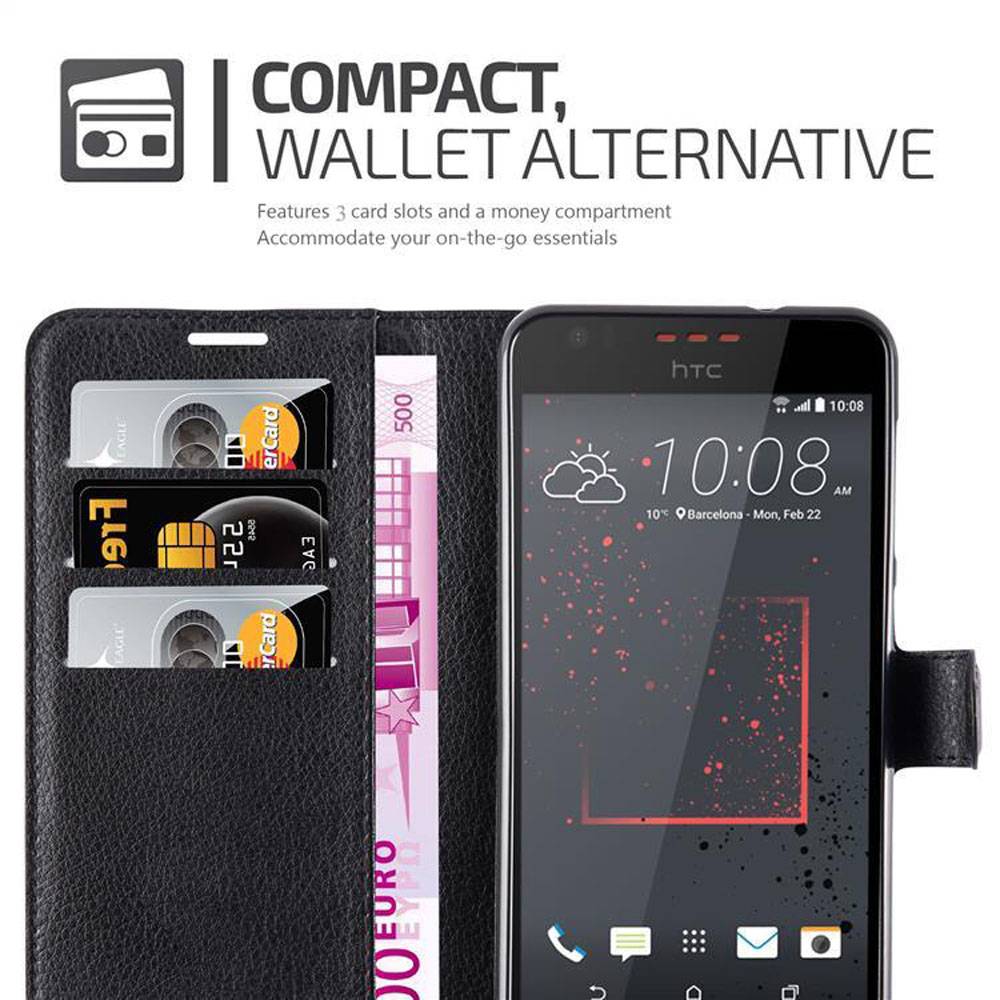 Cadorabo Hülle für HTC Desire 10 LIFESTYLE / Desire 825 Schutz Hülle in Schwarz Handyhülle Etui Case Cover