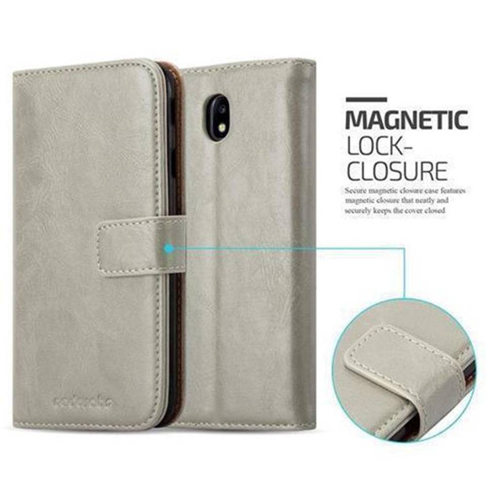 Cadorabo Hülle für Samsung Galaxy J5 2017 Schutzhülle in Braun Handyhülle Book Tasche Case Etui Luxury