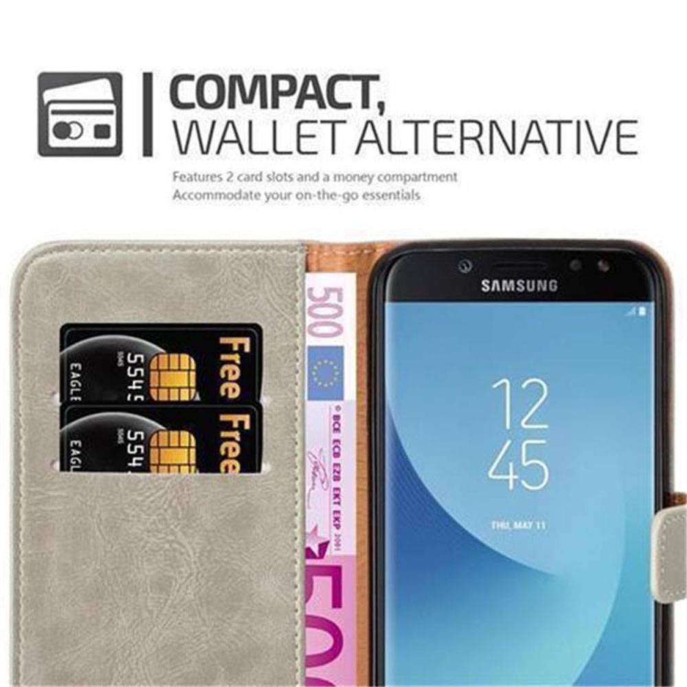 Cadorabo Hülle für Samsung Galaxy J5 2017 Schutzhülle in Braun Handyhülle Book Tasche Case Etui Luxury