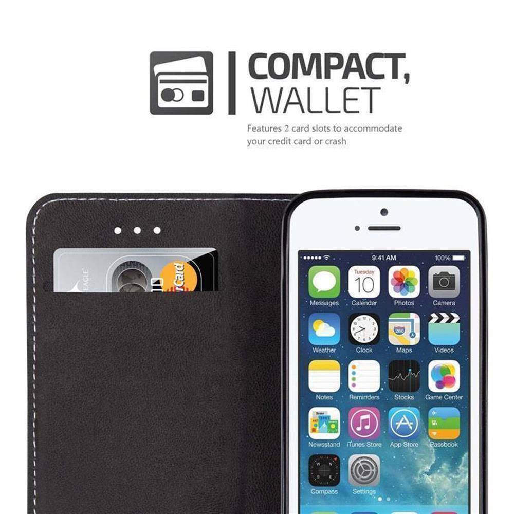 Cadorabo Hülle für Apple iPhone 4 / 4S Schutzhülle in Rot SHandyhülle Book Case Etui Kunstleder