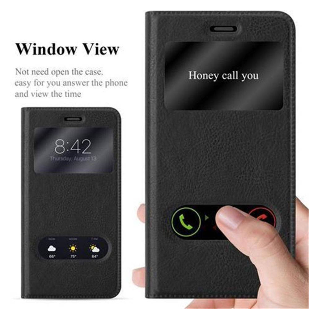 Cadorabo Schutzhülle für Huawei P10 LITE Hülle in Schwarz Handyhülle Book Case Cover Etui