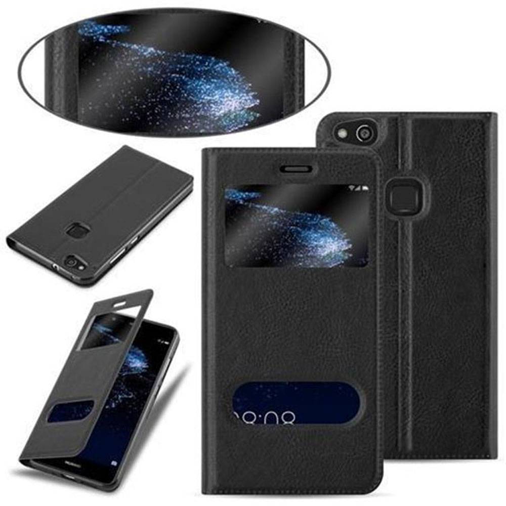 Cadorabo Schutzhülle für Huawei P10 LITE Hülle in Schwarz Handyhülle Book Case Cover Etui
