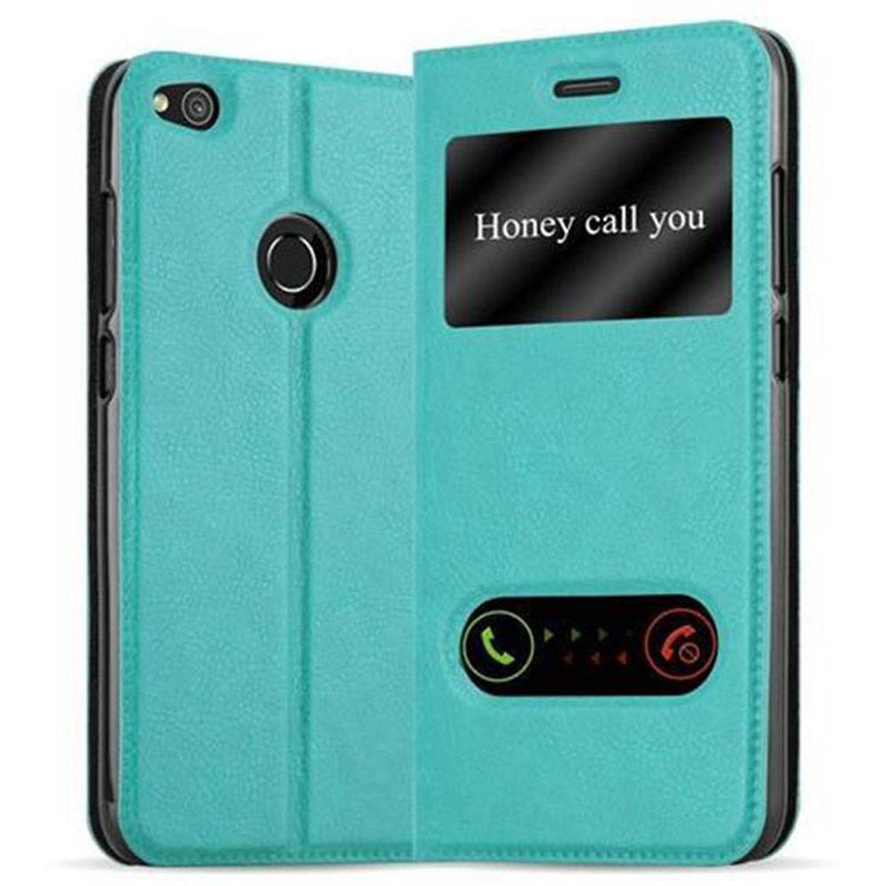 Cadorabo Schutzhülle für Huawei P8 LITE 2017 / P9 LITE 2017 Hülle in Türkis Handyhülle Book Case Cover Etui