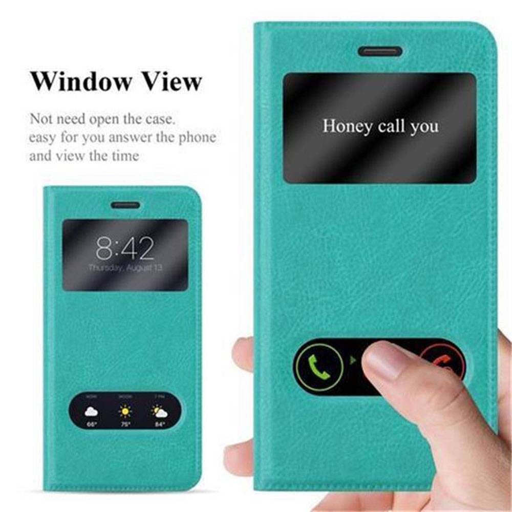 Cadorabo Schutzhülle für Huawei P8 LITE 2017 / P9 LITE 2017 Hülle in Türkis Handyhülle Book Case Cover Etui