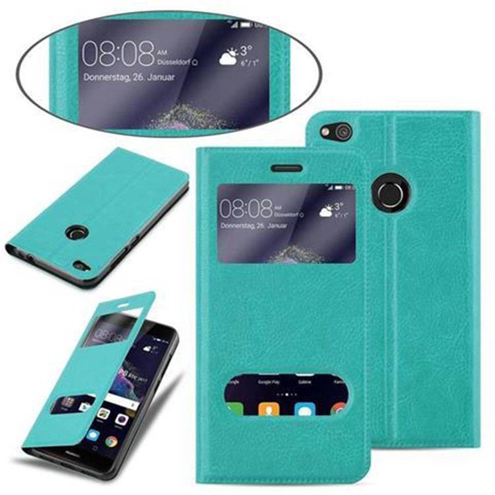 Cadorabo Schutzhülle für Huawei P8 LITE 2017 / P9 LITE 2017 Hülle in Türkis Handyhülle Book Case Cover Etui