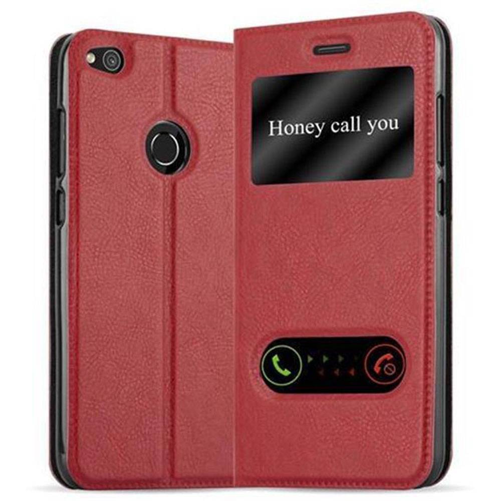 Cadorabo Schutzhülle für Huawei P8 LITE 2017 / P9 LITE 2017 Hülle in Rot Handyhülle Book Case Cover Etui