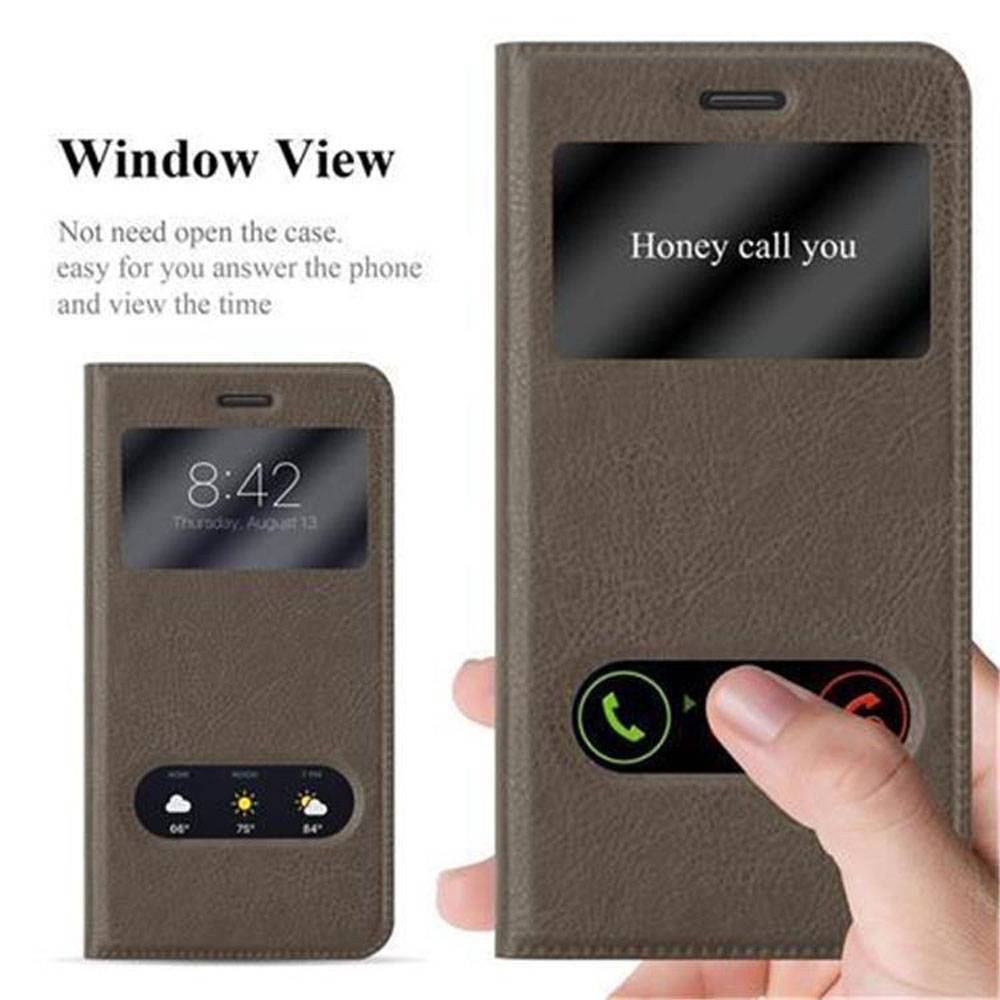 Cadorabo Schutzhülle für Huawei P8 LITE 2017 / P9 LITE 2017 Hülle in Braun Handyhülle Book Case Cover Etui