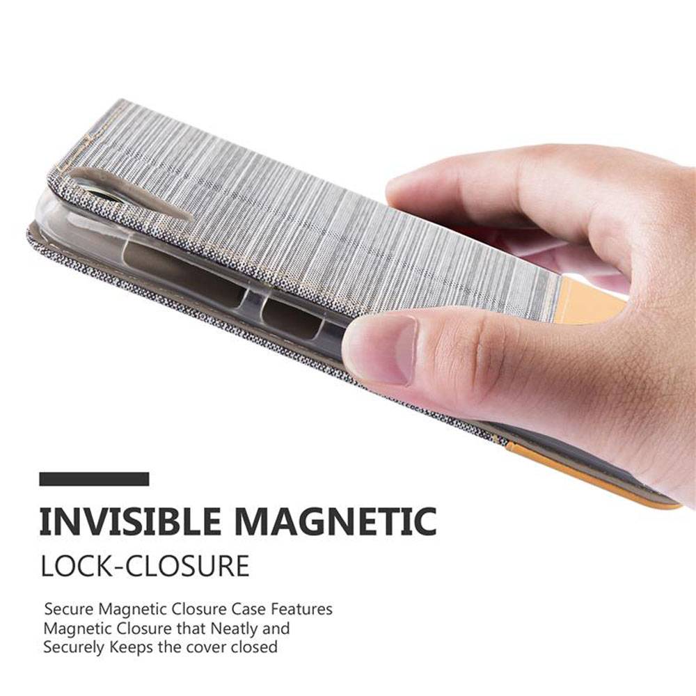 Cadorabo Hülle für HTC Desire 10 LIFESTYLE / Desire 825 Schutzhülle in Grau Handy Hülle Etui Book Case Cover