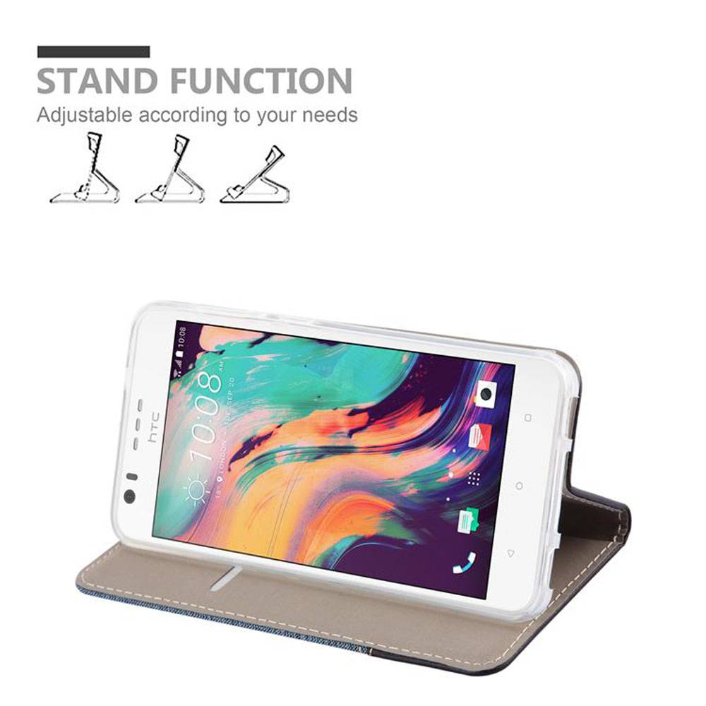 Cadorabo Hülle für HTC Desire 10 LIFESTYLE / Desire 825 Schutzhülle in Blau Handy Hülle Etui Book Case Cover