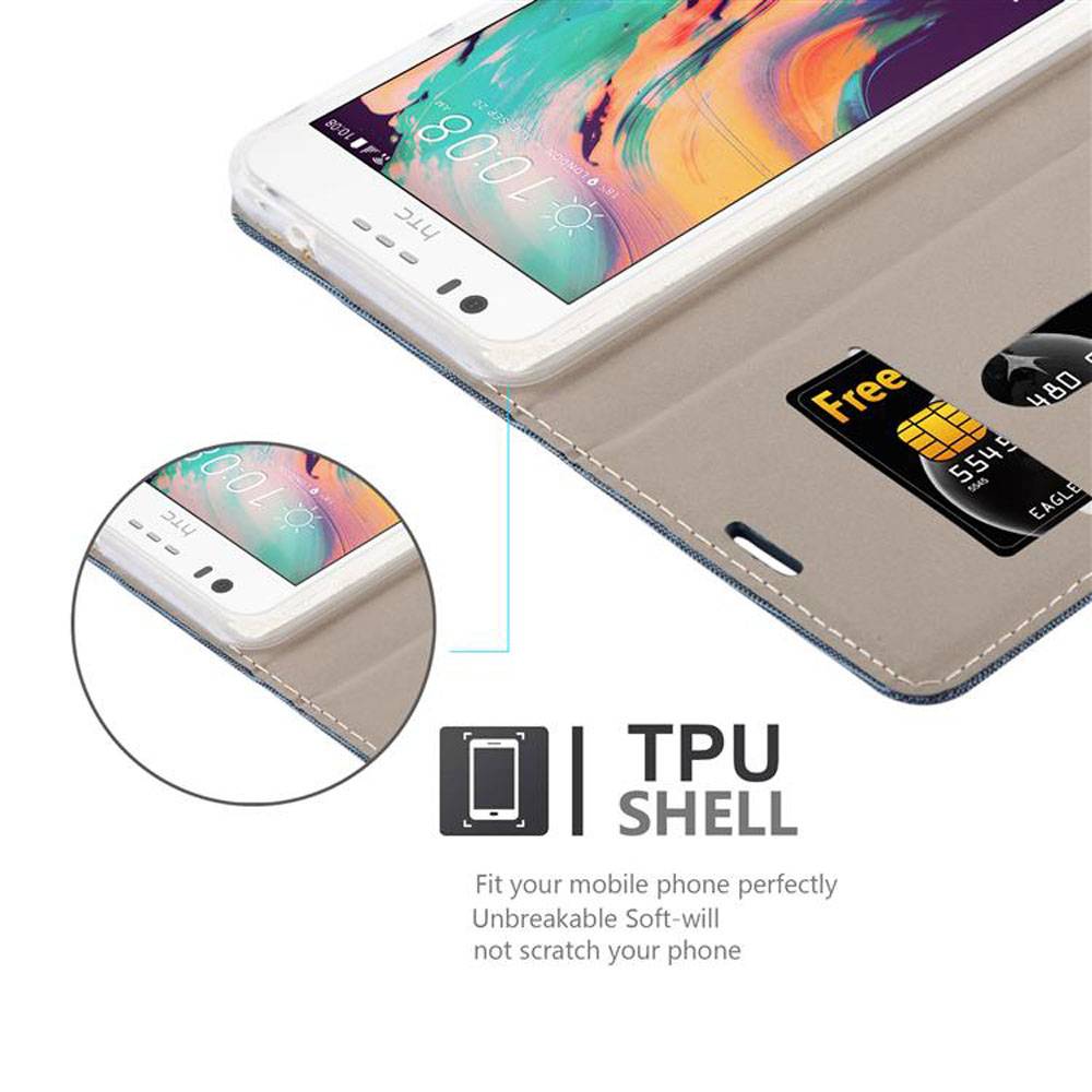Cadorabo Hülle für HTC Desire 10 LIFESTYLE / Desire 825 Schutzhülle in Blau Handy Hülle Etui Book Case Cover