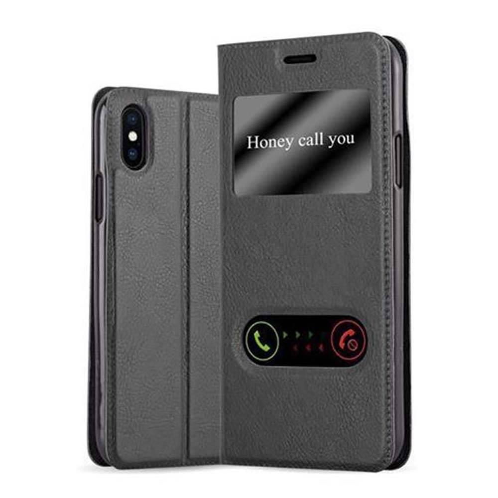 Cadorabo Schutzhülle für Apple iPhone X / XS Hülle in Schwarz Handyhülle Book Case Cover Etui