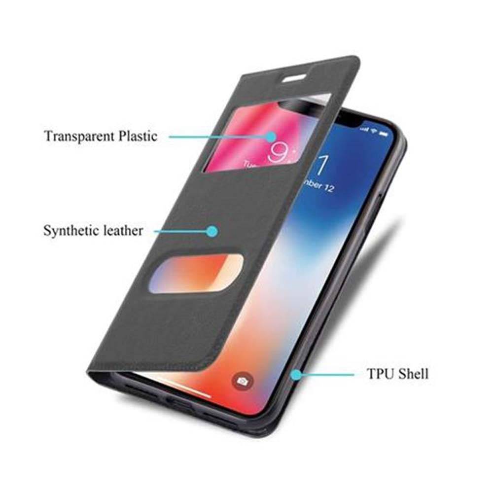 Cadorabo Schutzhülle für Apple iPhone X / XS Hülle in Schwarz Handyhülle Book Case Cover Etui