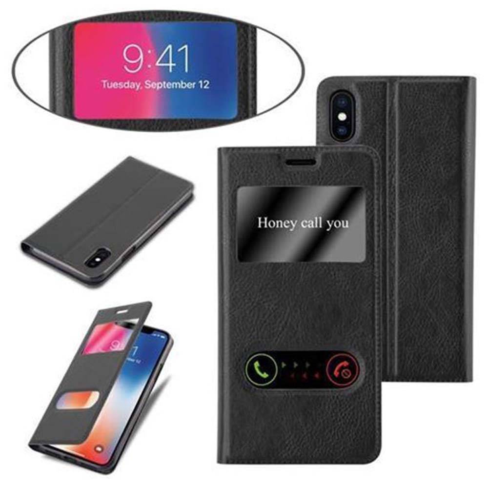 Cadorabo Schutzhülle für Apple iPhone X / XS Hülle in Schwarz Handyhülle Book Case Cover Etui