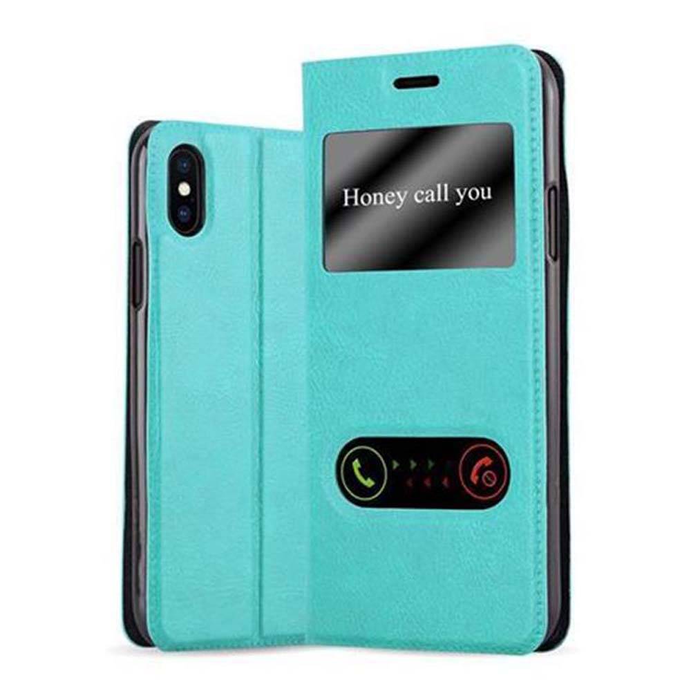 Cadorabo Schutzhülle für Apple iPhone X / XS Hülle in Türkis Handyhülle Book Case Cover Etui