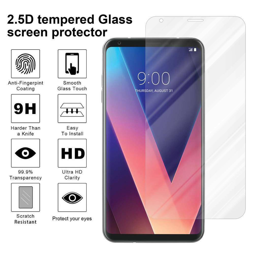 Cadorabo Panzer Folie für LG V30 / V30+ / V30S / V30S+ Schutzfolie in Transparent Gehärtetes Tempered Display-Schutzglas