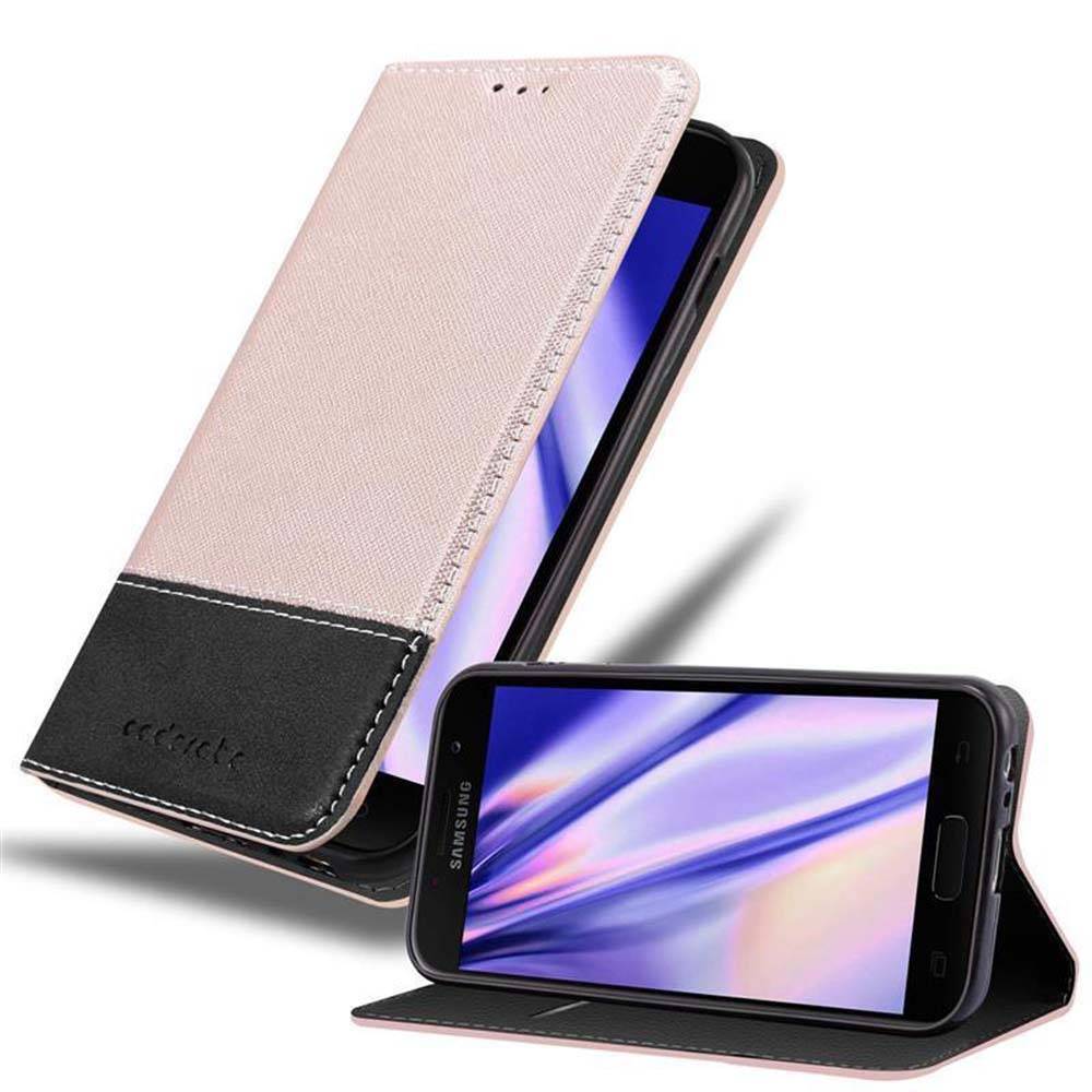 Cadorabo Hülle für Samsung Galaxy A3 2017 Schutzhülle in Rosa SHandyhülle Book Case Etui Kunstleder