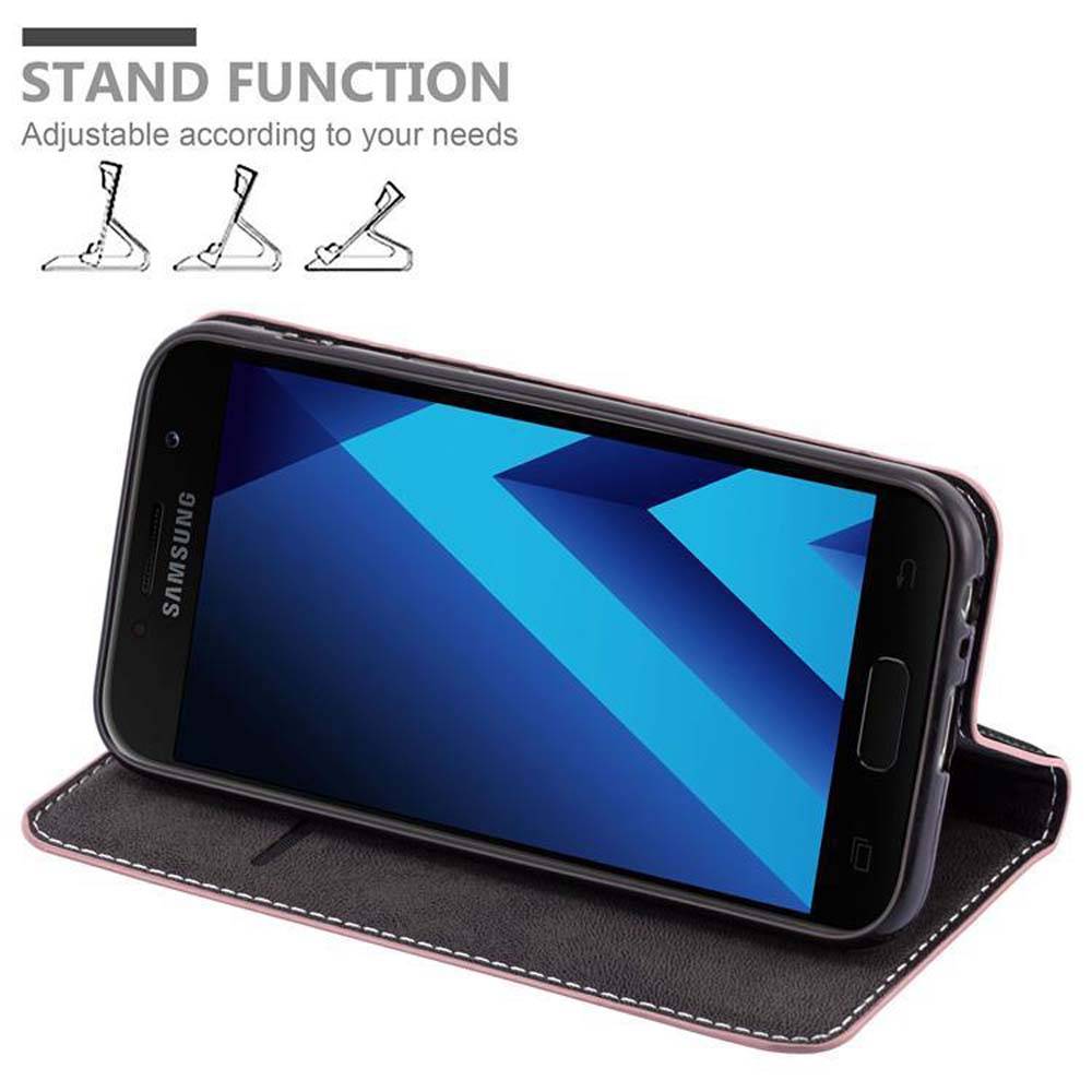 Cadorabo Hülle für Samsung Galaxy A3 2017 Schutzhülle in Rosa SHandyhülle Book Case Etui Kunstleder