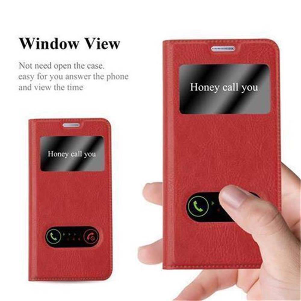 Cadorabo Schutzhülle für Samsung Galaxy A3 2017 Hülle in Rot Handyhülle Book Case Cover Etui