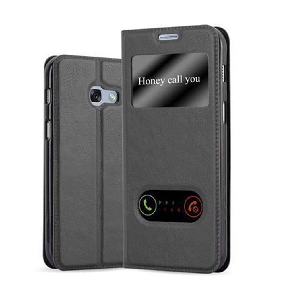 Cadorabo Schutzhülle für Samsung Galaxy A3 2017 Hülle in Schwarz Handyhülle Book Case Cover Etui