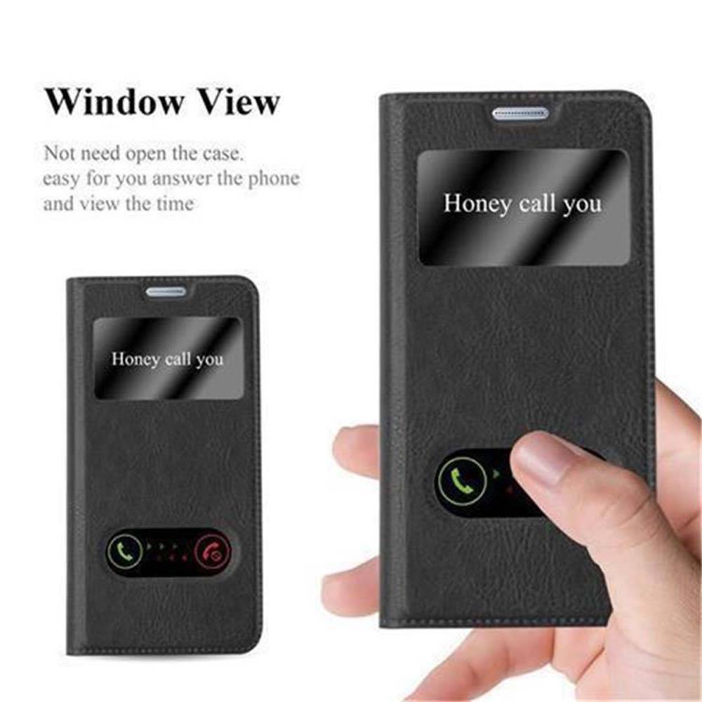 Cadorabo Schutzhülle für Samsung Galaxy A3 2017 Hülle in Schwarz Handyhülle Book Case Cover Etui