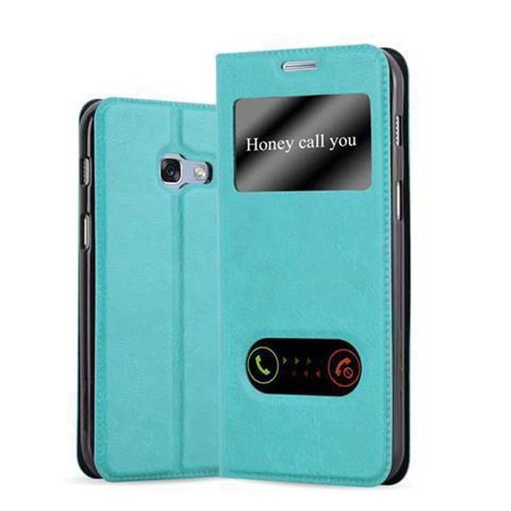 Cadorabo Schutzhülle für Samsung Galaxy A5 2017 Hülle in Türkis Handyhülle Book Case Cover Etui