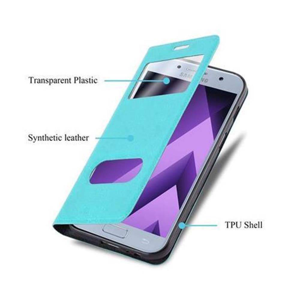 Cadorabo Schutzhülle für Samsung Galaxy A5 2017 Hülle in Türkis Handyhülle Book Case Cover Etui