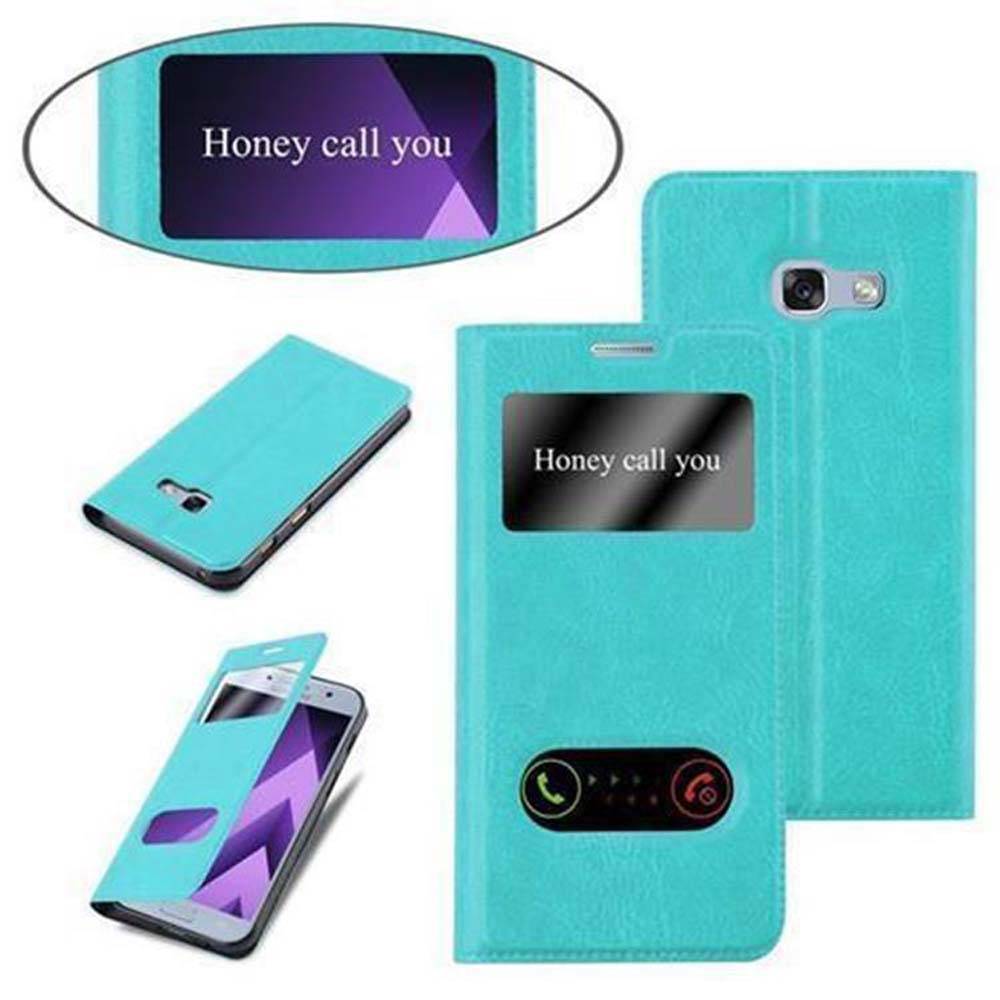 Cadorabo Schutzhülle für Samsung Galaxy A5 2017 Hülle in Türkis Handyhülle Book Case Cover Etui