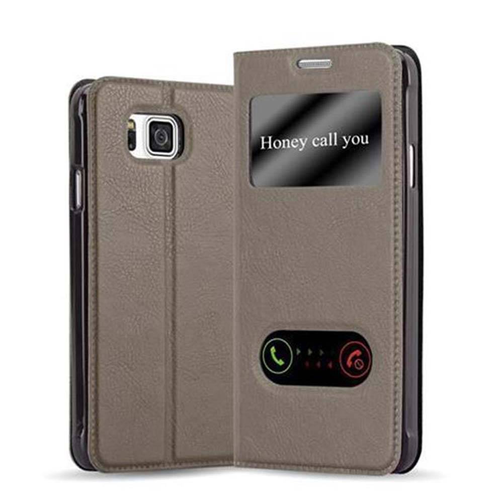 Cadorabo Schutzhülle für Samsung Galaxy ALPHA Hülle in Braun Handyhülle Book Case Cover Etui