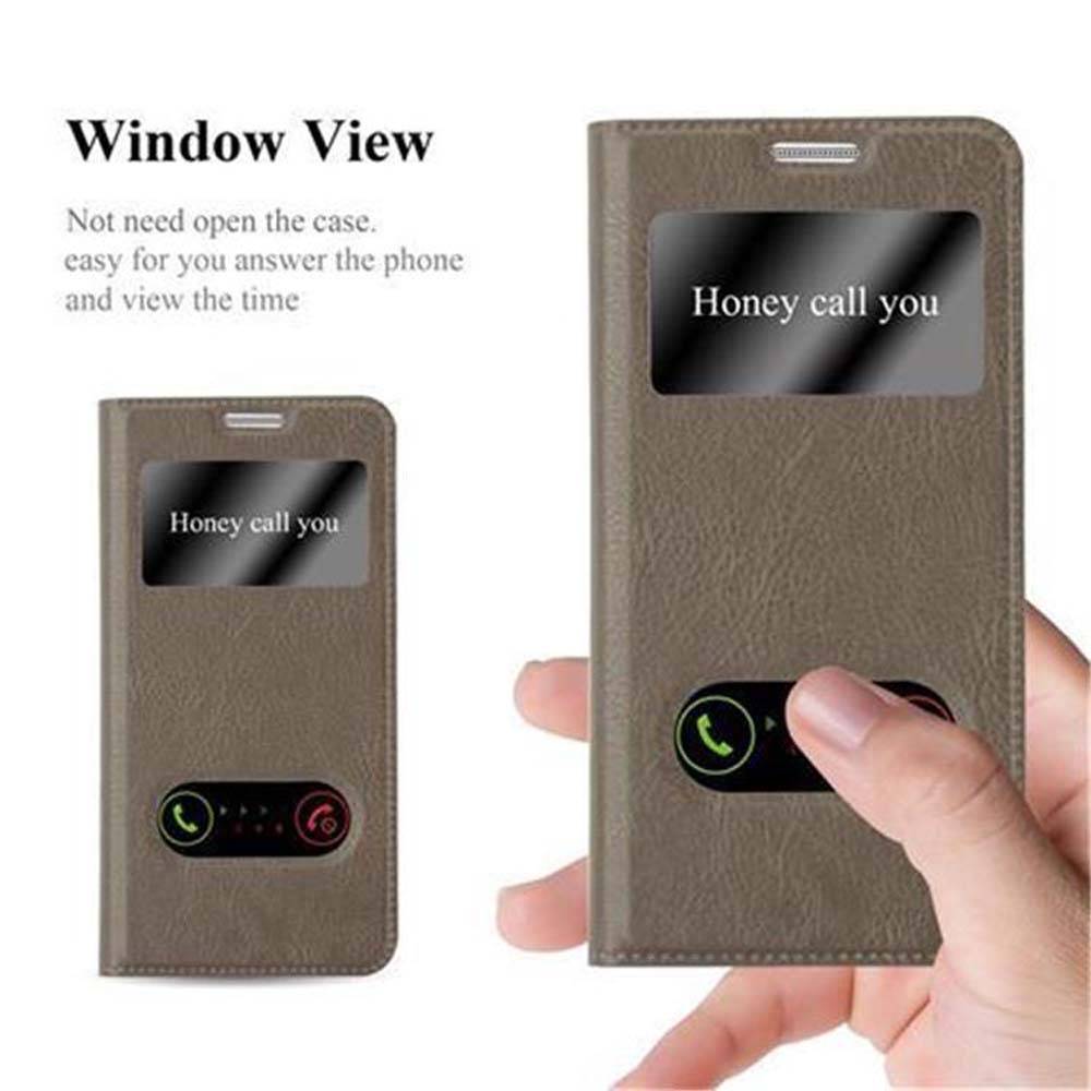 Cadorabo Schutzhülle für Samsung Galaxy ALPHA Hülle in Braun Handyhülle Book Case Cover Etui