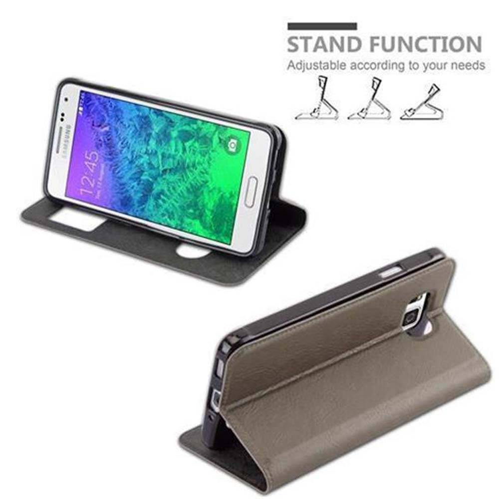 Cadorabo Schutzhülle für Samsung Galaxy ALPHA Hülle in Braun Handyhülle Book Case Cover Etui