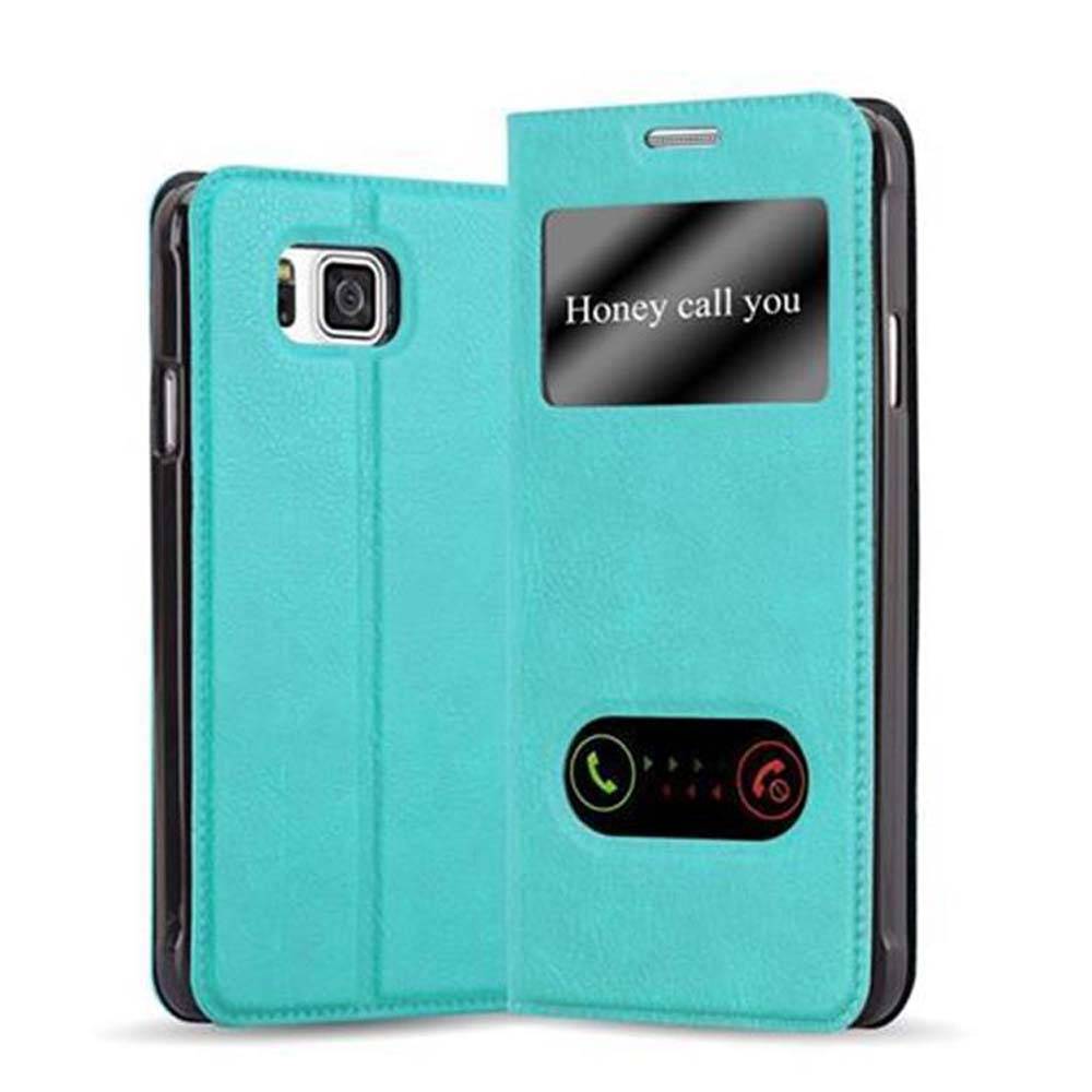 Cadorabo Schutzhülle für Samsung Galaxy ALPHA Hülle in Türkis Handyhülle Book Case Cover Etui