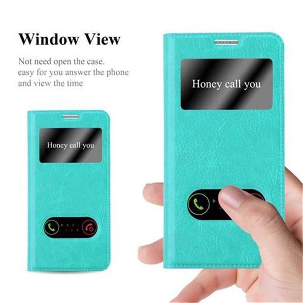 Cadorabo Schutzhülle für Samsung Galaxy ALPHA Hülle in Türkis Handyhülle Book Case Cover Etui