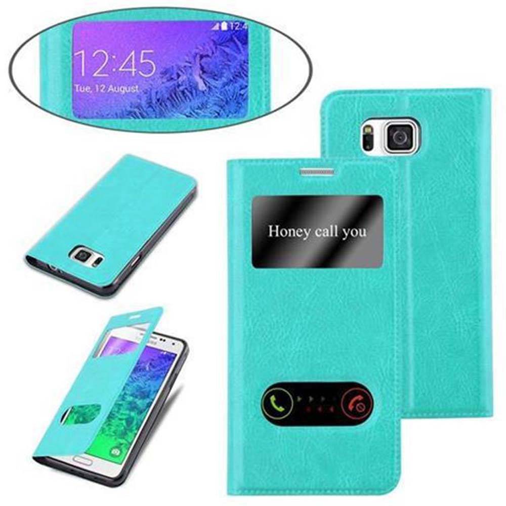 Cadorabo Schutzhülle für Samsung Galaxy ALPHA Hülle in Türkis Handyhülle Book Case Cover Etui